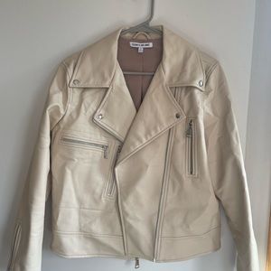Cream Leather Jacket
